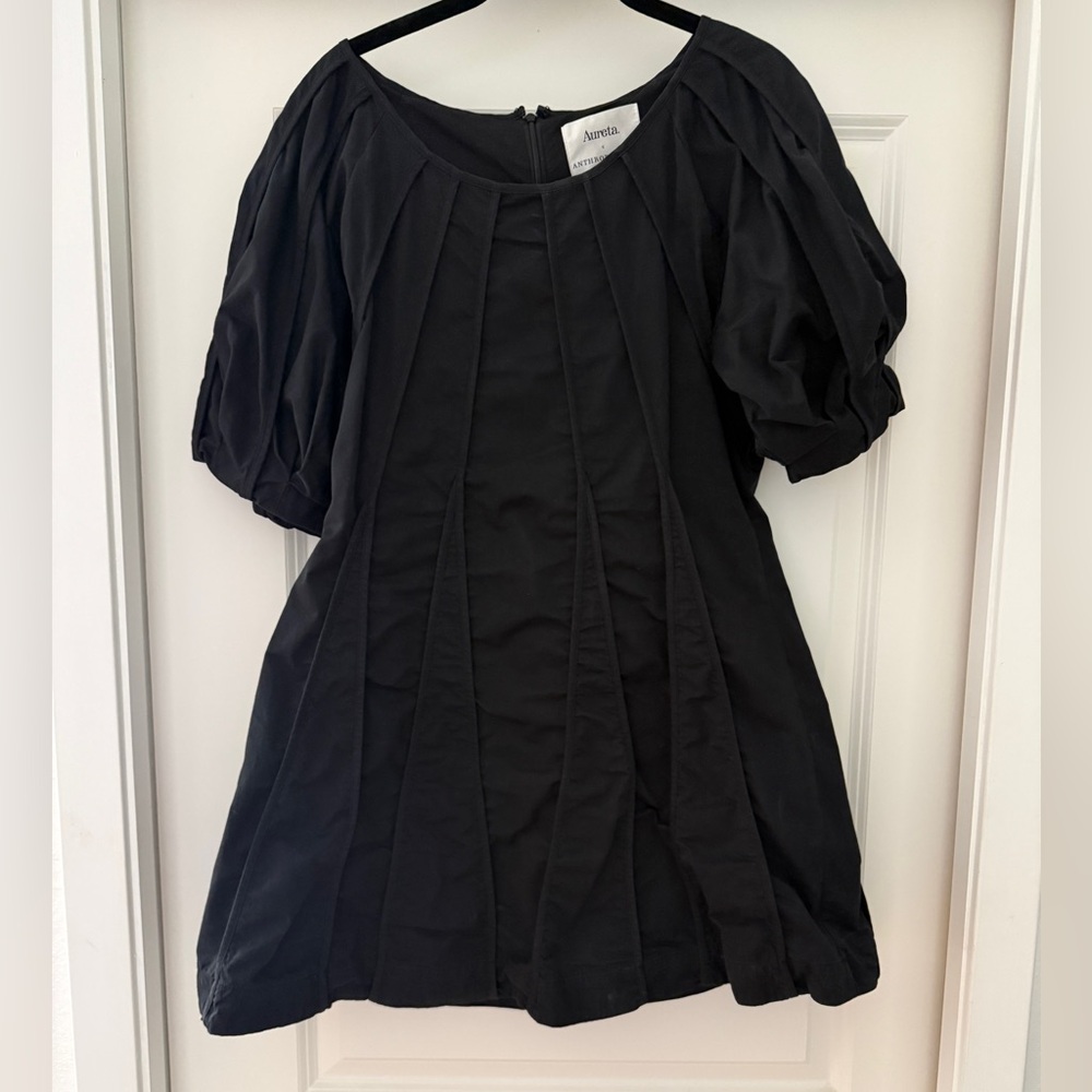 Casual Aureta x Anthropologie Black Puff Sleeve Dress